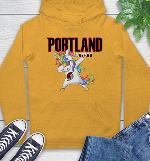 Portland Trail Blazers NBA Basketball Funny Unicorn Dabbing Sports Hoodie 3