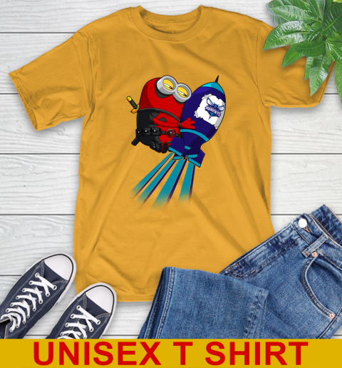 NBA Basketball Charlotte Hornets Deadpool Minion Marvel Shirt T-Shirt 2