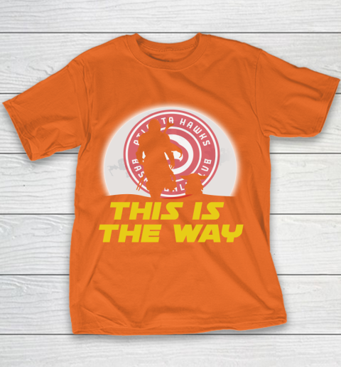 Atlanta Hawks NBA Basketball Star Wars Yoda And Mandalorian This Is The Way Youth T-Shirt 4