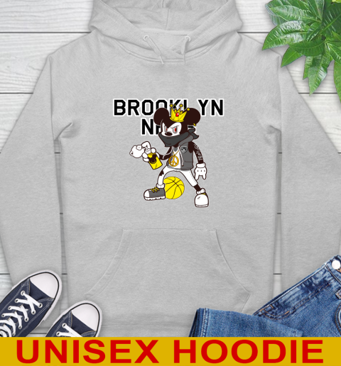 Brooklyn Nets NBA Basketball Mickey Peace Sign Sports Hoodie 6