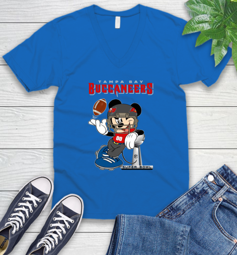 NFL Tampa Bay Buccaneers Mickey Mouse Disney Super Bowl Football T Shirt V-Neck T-Shirt 6
