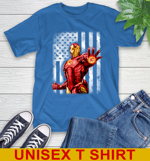 Calgary Flames NHL Hockey Iron Man Avengers American Flag Shirt T-Shirt 11