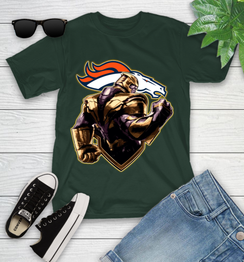 NFL Thanos Avengers Endgame Football Sports Denver Broncos Youth T-Shirt 5
