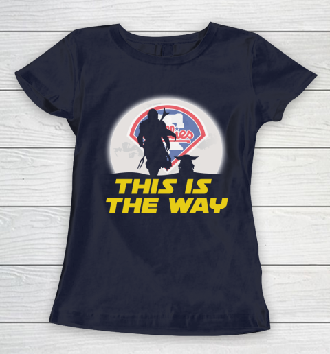 Philadelphia Phillies MLB Baseball Star Wars Yoda And Mandalorian This Is The Way Women's T-Shirt 2
