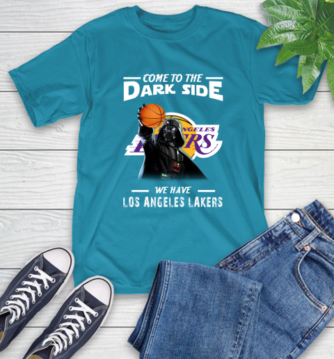 NBA Come To The Dark Side We Have Los Angeles Lakers Star Wars Darth Vader Basketball T-Shirt 9