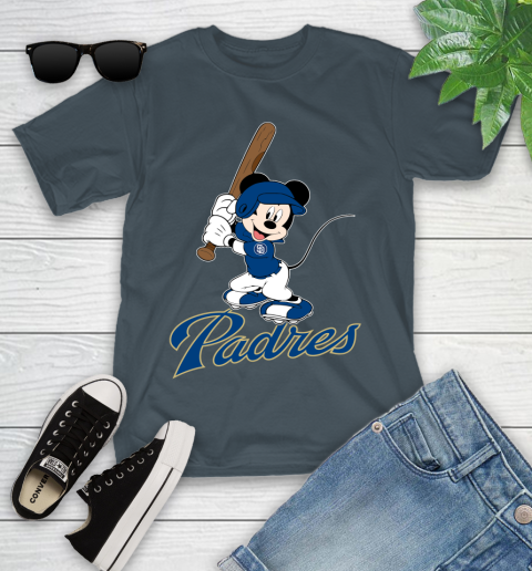MLB Baseball San Diego Padres Cheerful Mickey Mouse Shirt Youth T-Shirt 8