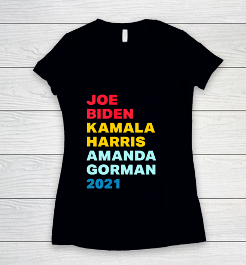 Amanda Gorman Shirt Joe Biden Kamala Harris Amanda Gorman 2021 Women's V-Neck T-Shirt