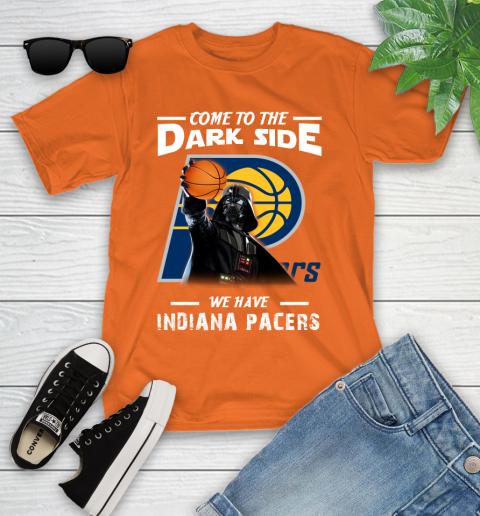 NBA Come To The Dark Side We Have Indiana Pacers Star Wars Darth Vader Basketball Youth T-Shirt 9