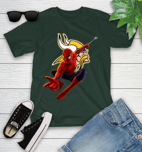 NFL Spider Man Avengers Endgame Football Minnesota Vikings Youth T-Shirt 17