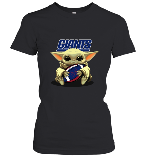 Baby Yoda Loves The New York Giants Star Wars NFL Women's T-Shirt