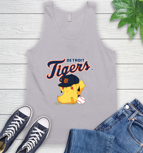 MLB Pikachu Baseball Sports Detroit Tigers Tank Top 4