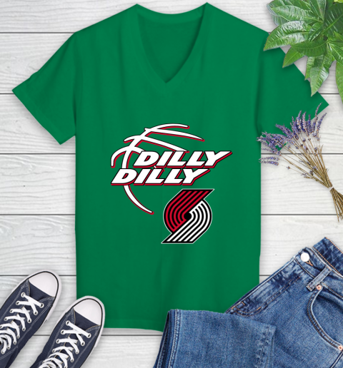 NBA Portland Trail Blazers Dilly Dilly Basketball Sports Women's V-Neck T-Shirt 5