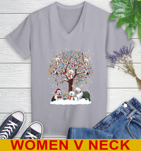 Old english Sheep dog dog pet lover light christmas tree shirt 76