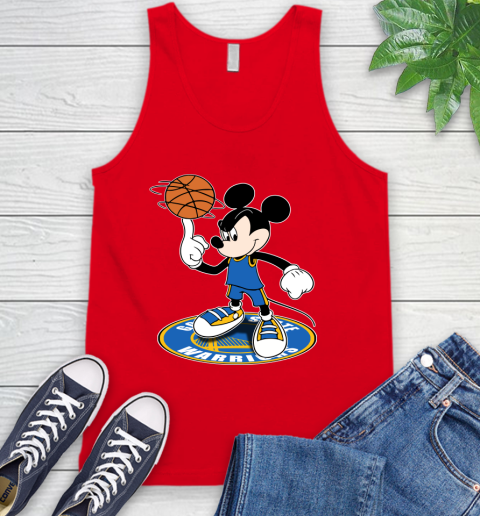 NBA Basketball Golden State Warriors Cheerful Mickey Disney Shirt Tank Top 6