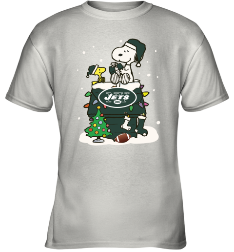 A Happy Christmas With New York Jets Snoopy Youth T-Shirt
