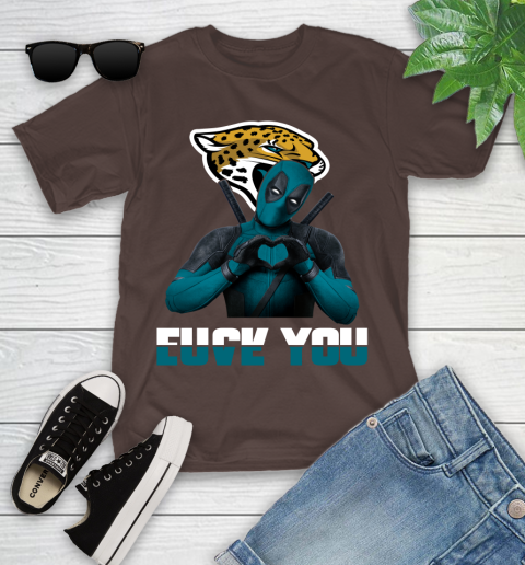 NHL Jacksonville Jaguars Deadpool Love You Fuck You Football Sports Youth T-Shirt 7