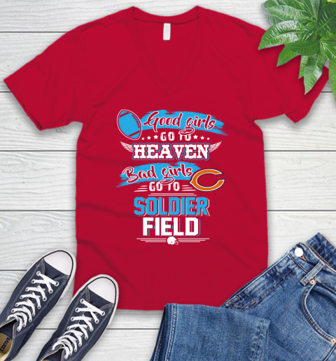 Chicago Bears NFL Bad Girls Go To Soldier Field Shirt V-Neck T-Shirt 6