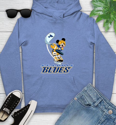 NHL Hockey St.Louis Blues Cheerful Mickey Mouse Shirt Youth Hoodie - Image 12