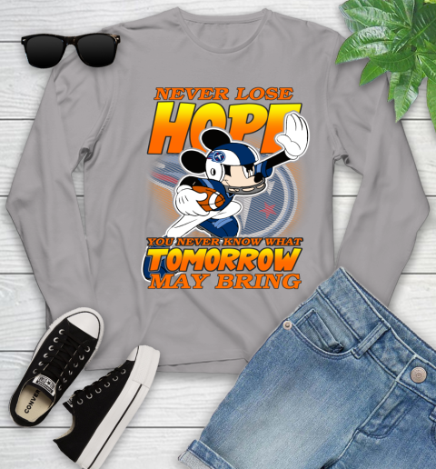 Tennessee Titans NFL Football Mickey Disney Never Lose Hope Youth Long Sleeve 5