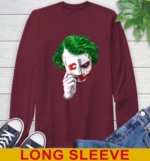 Calgary Flames NHL Hockey Joker Card Shirt Long Sleeve T-Shirt 7