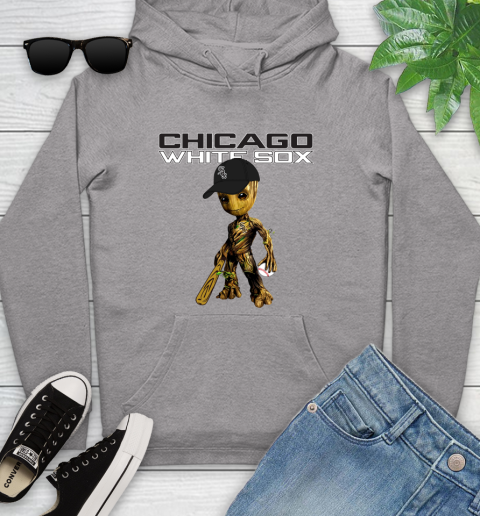 MLB Chicago White Sox Groot Guardians Of The Galaxy Baseball Youth Hoodie 6
