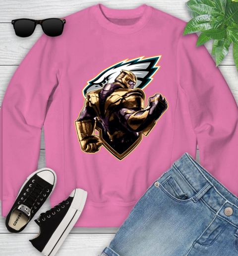 NFL Thanos Avengers Endgame Football Sports Philadelphia Eagles Youth Sweatshirt 7