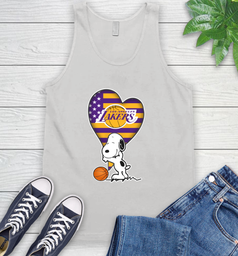 Los Angeles Lakers NBA Basketball The Peanuts Movie Adorable Snoopy Tank Top
