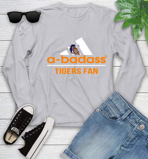 MLB A Badass Detroit Tigers Fan Adidas Baseball Sports Youth Long Sleeve - Image 6