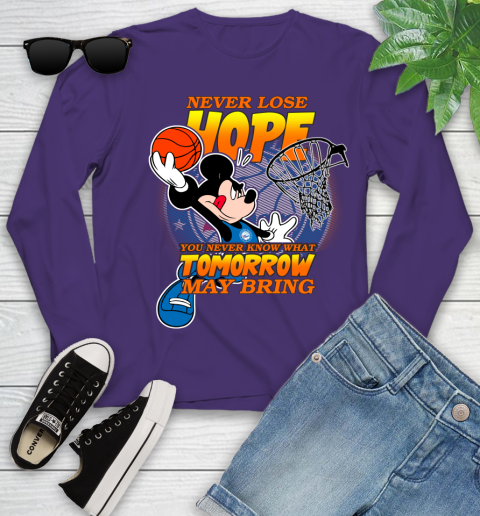 Philadelphia 76ers NBA Basketball Mickey Disney Never Lose Hope Youth Long Sleeve 4