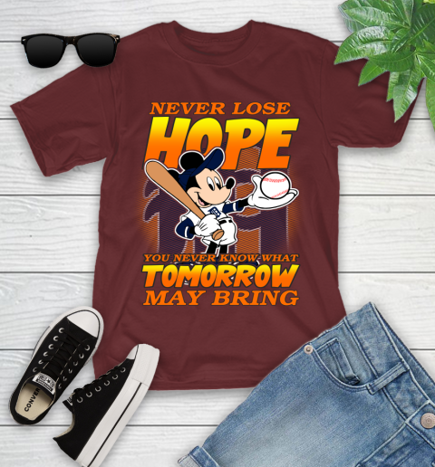 Detroit Tigers MLB Baseball Mickey Disney Never Lose Hope Youth T-Shirt 14