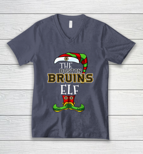 Boston Bruins Christmas ELF Funny NHL V-Neck T-Shirt 7