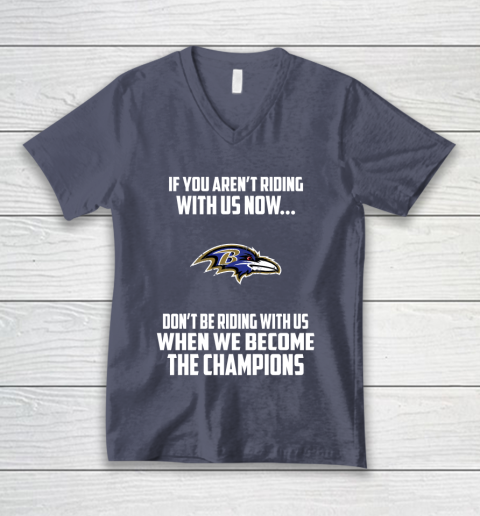 NFL Baltimore Ravens Football We Become The Champions V-Neck T-Shirt 7