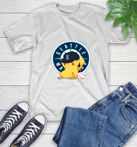 MLB Pikachu Baseball Sports Seattle Mariners T-Shirt