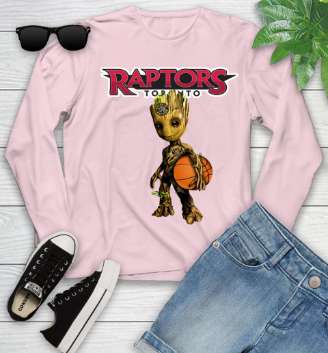 Toronto Raptors NBA Basketball Groot Marvel Guardians Of The Galaxy Youth Long Sleeve 10