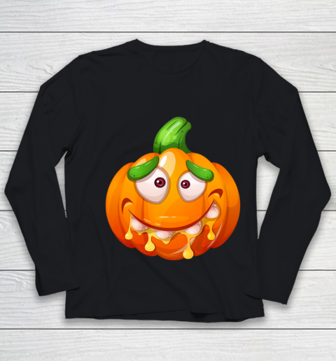 Crazy Funny Pumpkin Monster for Halloween Youth Long Sleeve