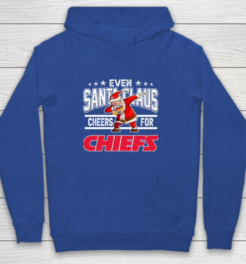 Kansas City Chiefs Even Santa Claus Cheers For Christmas NFL Youth Hoodie 6
