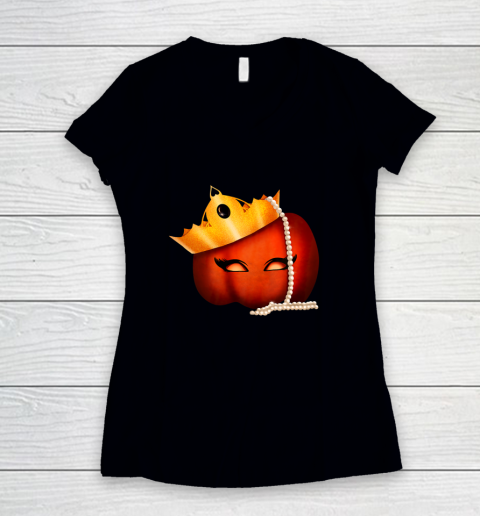 Halloween Pumpkin Queen Women's V-Neck T-Shirt