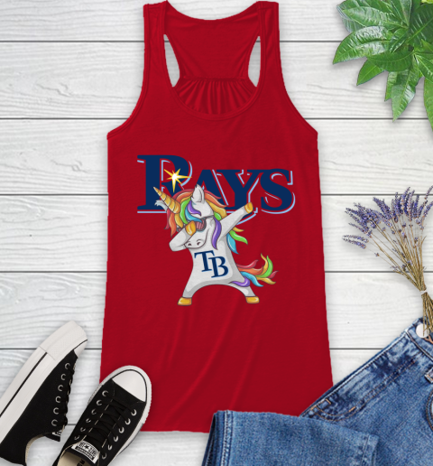 Tampa Bay Rays MLB Baseball Funny Unicorn Dabbing Sports Racerback Tank 6
