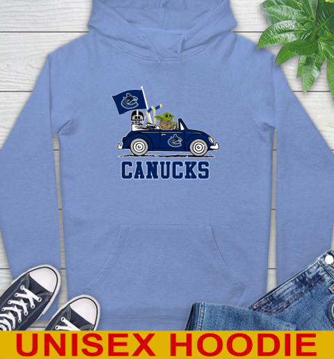 NHL Hockey Vancouver Canucks Darth Vader Baby Yoda Driving Star Wars Shirt Hoodie 11