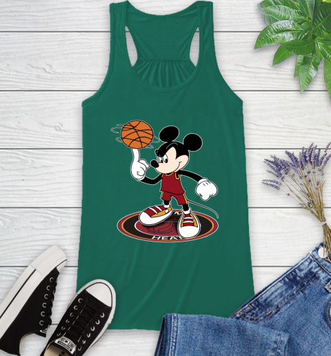 NBA Basketball Miami Heat Cheerful Mickey Disney Shirt Racerback Tank 7