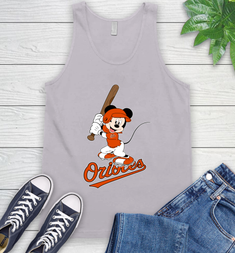 MLB Baseball Baltimore Orioles Cheerful Mickey Mouse Shirt Tank Top 4