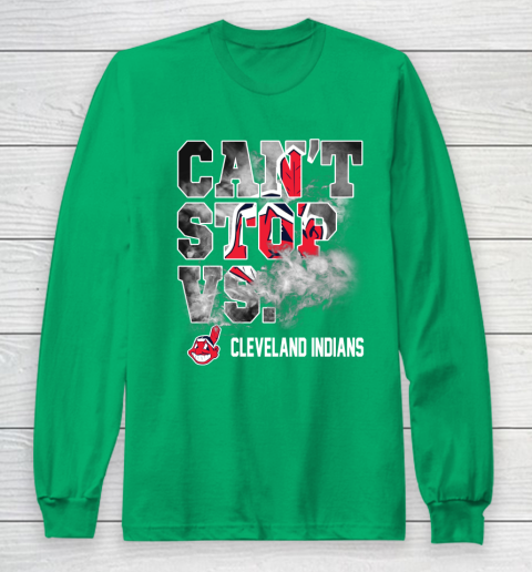 MLB Cleveland Indians Baseball Can't Stop Vs Cleveland Indians Long Sleeve T-Shirt 4