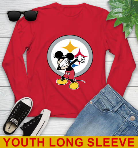 Pittsburgh Steelers NFL Football Dabbing Mickey Disney Sports Youth Long Sleeve 11