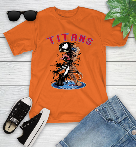 NFL Tennessee Titans Football Venom Groot Guardians Of The Galaxy Youth T-Shirt 7