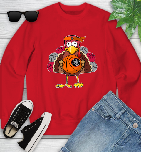 Toronto Raptors Turkey thanksgiving day Youth Sweatshirt 9