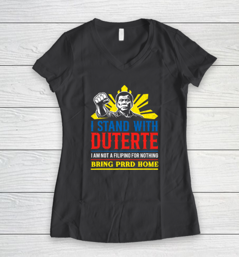 Support Duterte – Stand with Duterte Against ICC Charges Women's V-Neck T-Shirt 4