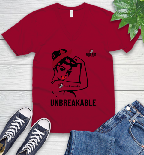NBA Portland Trail Blazers Girl Unbreakable Basketball Sports V-Neck T-Shirt 5