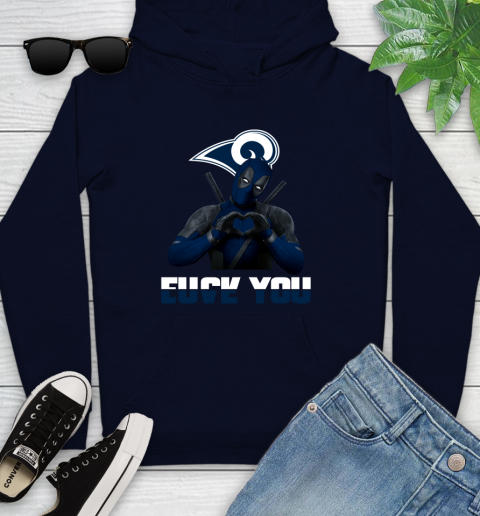 NHL Los Angeles Rams Deadpool Love You Fuck You Football Sports Youth Hoodie 3