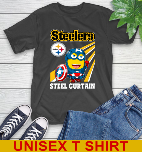 NFL Football Pittsburgh Steelers Captain America Marvel Avengers Minion Shirt T-Shirt