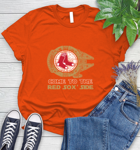 MLB Come To The Boston Red Sox Side Star Wars Baseball Sports Women's T-Shirt 3